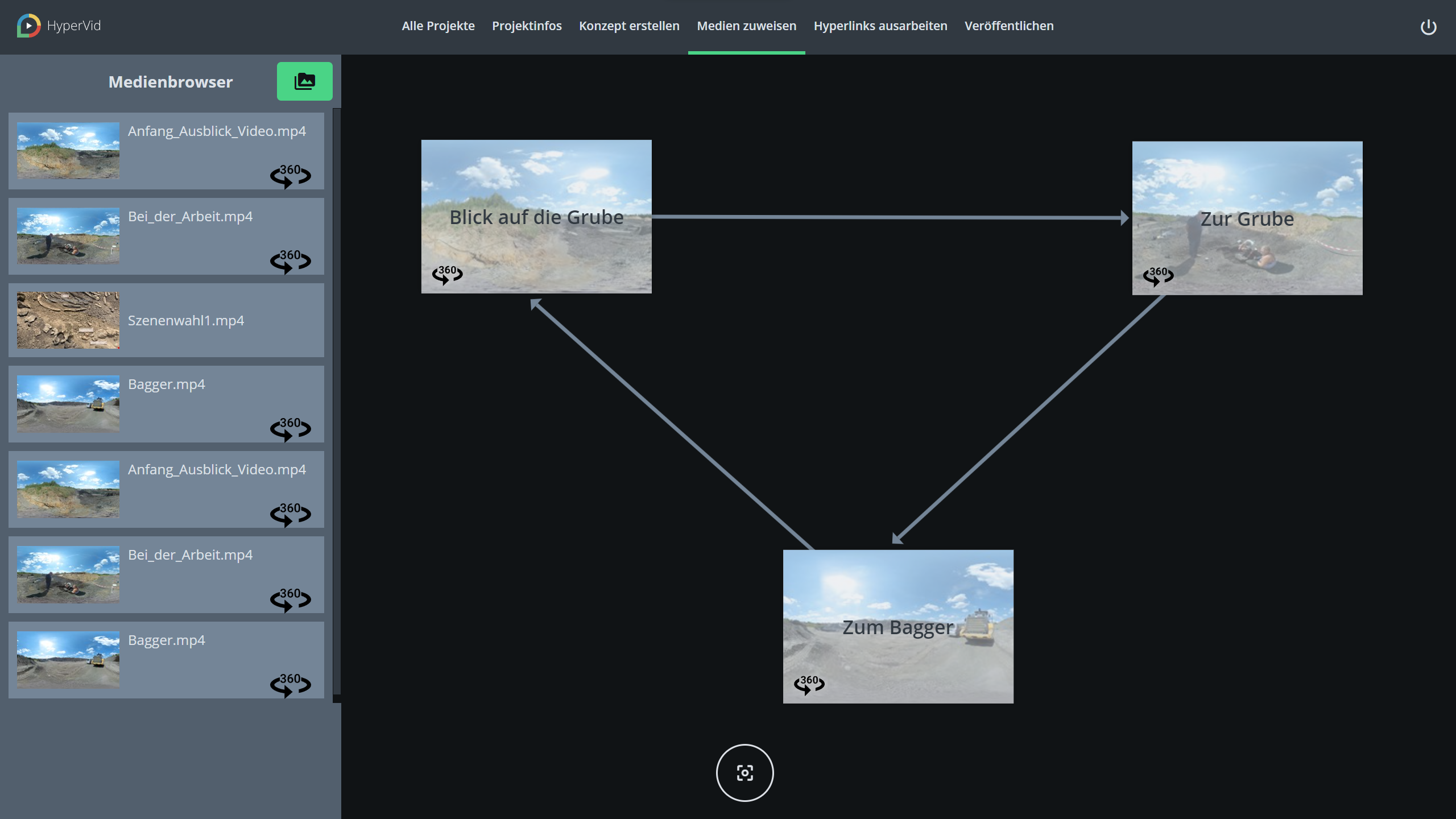 The network editor for connecting multiple videos