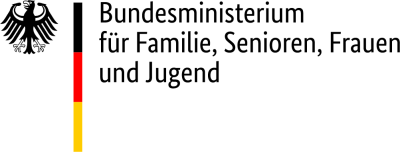 Logo des Bundesministeriums für Familie, Senioren, Frauen und Jugend mit Bundesadler links