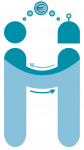 Logo des Projekts HAI, ein Mensch und ein Roboter kooperieren
